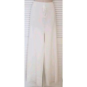 NWT NANETTE LEPORE KNITTED IVORY WITH LUREX SOFT WAIST  PANTS SZ LARGE